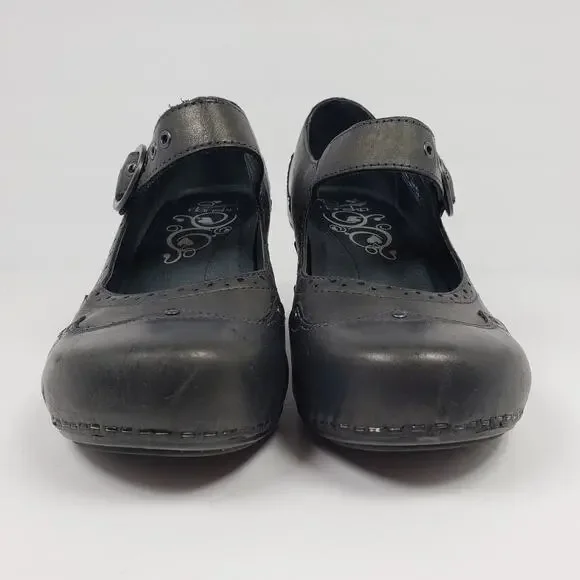 Dansko Nevin Womens Size EU 40 US 9.5-10 Black Leather Mary Jane Steampunk Shoes - Picture 6 of 12